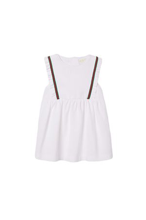 abito in cotone bianco GUCCI KIDS | 808673XJGZ09250